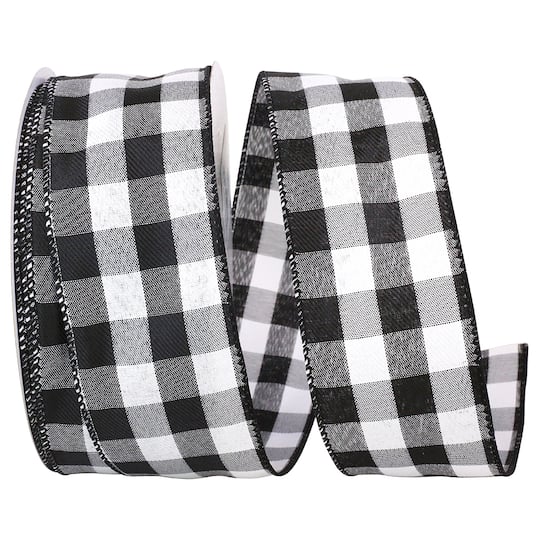 JAM Paper 2.5" x 50yd. Twill Wired Celine Plaid Ribbon